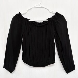 Brandy Melville John Galt Black Maura Elastic Off the Shoulder Top
